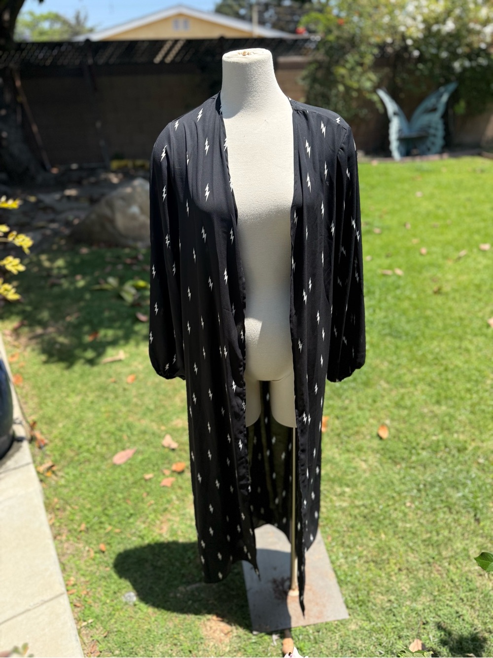Buddy Love Black and White Lightning Bolt Duster
